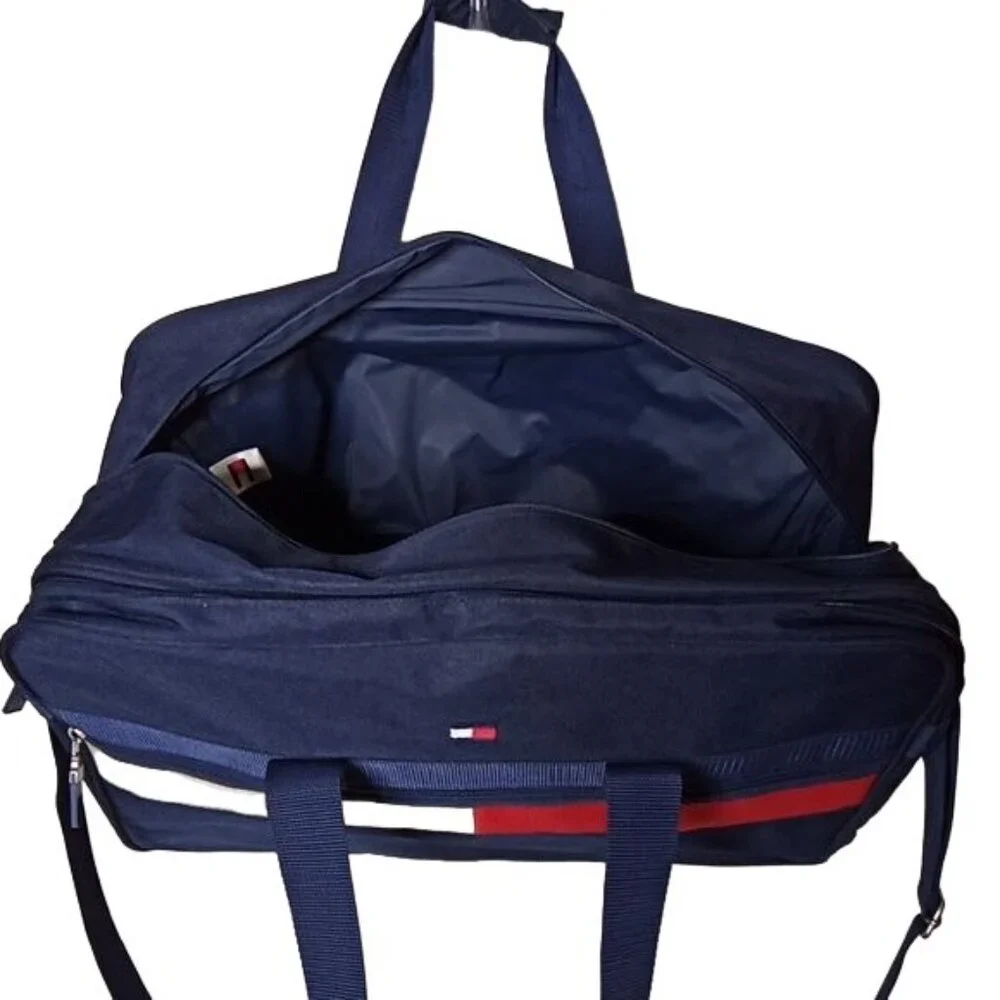 Vintage Tommy Hilfiger Weekender Bag Duffle Full Zip Carry On Bag